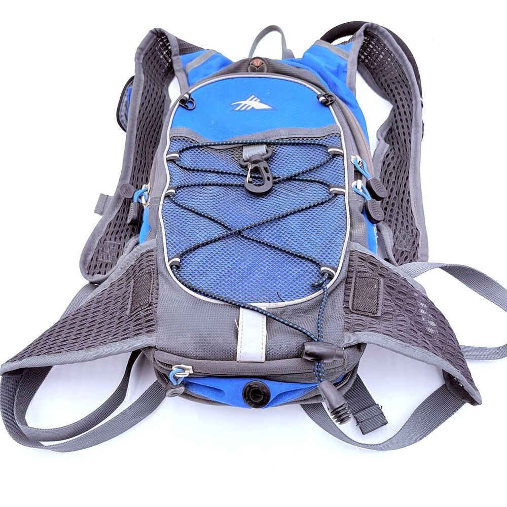 High Sierra Hydration Backpack Blue Gray Hiking Cycling Pack w Bladder